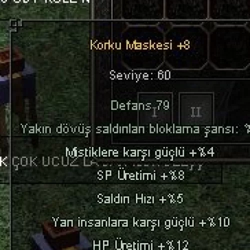  +8 korku 10 yarı 5 saldırı hızı